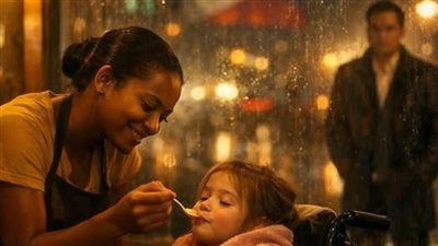 نادلة تطعم طفلة تحت المطر… ثم ملياردير يغير حياتها إلى الأبد